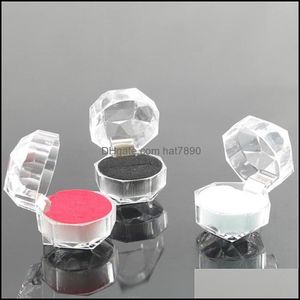 Jewelry Boxes Packaging & Display Clear Plastic Ring Earrings Pendant Beads Storage Organizer Package Case Gift Fashion Box Drop Delivery 20