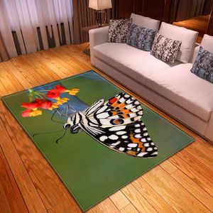 Teppiche Kreative D Schmetterlingsdruck für Wohnzimmer Schlafzimmer Area Teppiche Modern Home Flur Teppich Kind Spiel Tent Bodenmatten