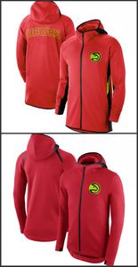 Atlanta Hawks''Men Training Sweatshirt Authentic Showtime Therma Flex Performance Full-Zip Hoodie