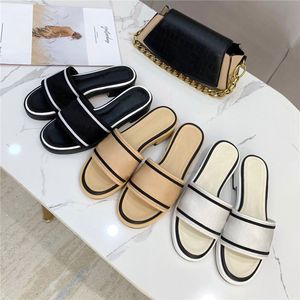 2022 tasarımcı kadın terlik tasarımcı katır terlik peep toe casual tuval sandalet yaz açık mektup stilist ayakkabı boyutu 35-42 kutu