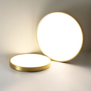 Cała miedziana cienkie światło sufitowe Nowoczesna minimalistyczna sypialnia lampa Lampa LED