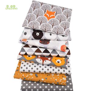 Chainho, 8 sztuk / partia, Jungle Animals Series, Drukowana Twilla Tkanina bawełniana, Patchwork Tkaniny, DIY Materiał pikowania do szycia dla BabyChild 210702