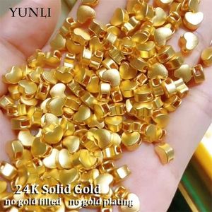 Yunli Pure Gold Real K Heart Pendant Halsband Solid K AU750 Kedja för Kvinnor Fina Smycken Bröllopsgåva
