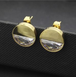 2021 hochglanzpolierte große Diamant Männer Schmuck Gold Silber Rose Ohrstecker Edelstahl Mode Ohrringe für Frauen Party Geschenke Großhandel