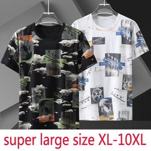 T-shirts Ankomst Super Stora Män Kortärmad Sommar Modig Utskrift Casual O-Hals Stickad Tshirt Plus Storlek XL-6XL 7XL 8XL 9XL 10XL