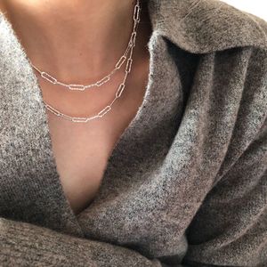 Trendy Gümüş Renk Zincir Kolye Kadınlar için Punk Yaka Boho Chokers Kolye Kadın Takı Estetik Kolye