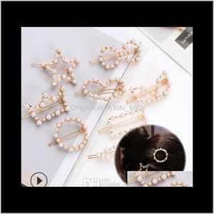 Wholesale retro styling for sale - Group buy 120Pcslot Diy Sliver Pearl Geometry Simple Retro Spring Side Hairpins Care Styling Accessories Tools Ha676 Iwlfq Se5T
