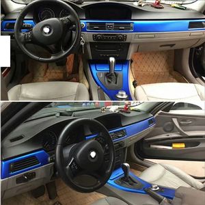 För BMW 3-serie E90 E92 4-dörrars Interiör Central Kontrollpanel Dörrhandtag Kolfiberdekaler Dekaler Bilstylingtillbehör
