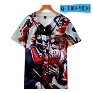 Man sommar baseball jersey knappar t-tröjor 3d tryckta streetwear tee shirts hip hop kläder bra kvalitet 087