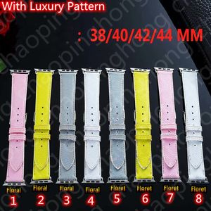 Titta på remmar 42mm för Apple WatchGuard Series 6 38mm IWatch 2 3 4 5 Band 41mm 44mm 40mm 45mm läderarmband Fashion Strap Women Män lyxdesigner Band ersättare