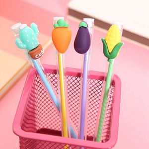 Cute vegetables Kawaii Cat Paw Soft Slicone Gel Pen Rollerball Pens School Office Supply Student Stationery 0.5mm Black Ink 0411