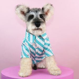 薄いペット猫シャツの服の漫画ストライプペットシャツ犬アパレルホリデーブルドッグ犬スウェットシャツ服