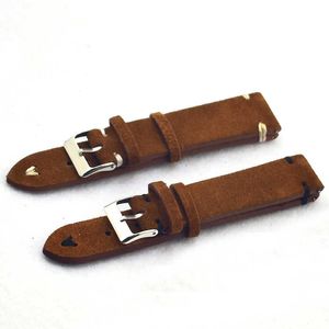 Brown Watch Bands Strap Watchband Suede Leather Men Kvinnor äkta 18mm 20mm 22mm Watch Strap High Quality Watch Belt KZSD08 H0915