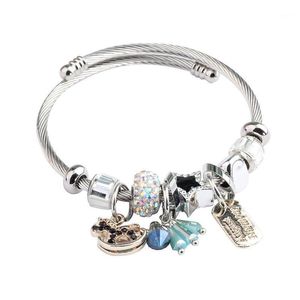 Bracciale con ciondolo cane classico con perline in vetro di Murano Braccialetti raffinati per donna Gioielli fai da te originaliLJ11 Bangle