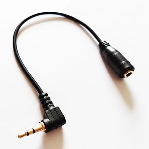 90 Degree Angled 2.5MM Stereo Male to 3.5MM Female Audio Lead Connector Cable About 20CM 10PCS