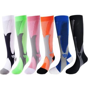 Calzini a compressione maratona Calzini per vene varicose Corsa Calcio Calcio Coscia Tubo lungo Unisex Sport all'aria aperta Calze da allattamento per uomo Donna