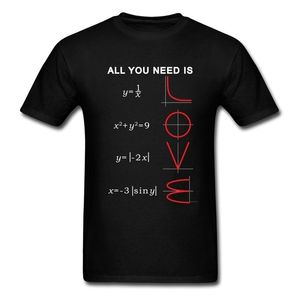 Geometric Algebra Equation Graph Tshirts a Ll You Need Is Love Math Science Problem Black Fashion Teeshirt Plus Size t Shirt 210410 3k7y