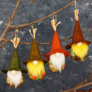 Decorazioni per l'albero di Natale Festival del raccolto Vecchio senza volto Barba bianca Decorazioni per la casa Ringraziamento Ciondolo bambola elfo Rudolph Regalo per bambini