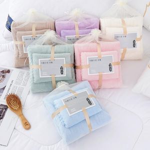 Towel Coral Velvet Bath Set Microfiber Super Soft Absorbent Face Towels Solid Color Family Bathroom Large 35*75cm/70*140cm