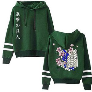 Damen Hoodies Attack on Titan Print Anime Hoody Streetwear Tops H1227