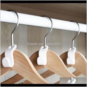 Hooks Rails 6Pcs Cabinet Multilayer Storage Hook Closet Plastic Hanger Diy White Simple Clothes Hangers Room Clothing Rack Holders 552 Vycs7