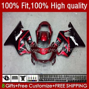 Injektionsform för Honda CBR 600F4I 600 F4I FS CC F4 I 2004 2005 2006 2007 BODY 55NO.98 CBR600F4I CBR600FS 04-07 600CC CBR600 F4I 04 05 06 07 OEM Fairing Kit Vinröd