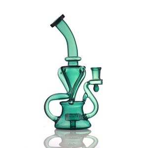 9 inches Recycler Glass Bong Tornado Hookah Recyable Dab Rigs Smoking water pipe bongs Heady Pipes Size mm joint with bowl or quartz banger