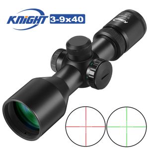 Mira de espingarda compacta 3-9x40 mira ótica tática verde vermelha iluminada mira de caça rifle sniper airsoft pistola de ar