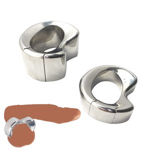 yutong Edelstahl-Penis-Lock-Hahnring, robustes Gewicht, männliches Metall, Ballstretcher, Hodensack, Verzögerung der Ejakulation, BDSM, Naturspielzeug für Männer