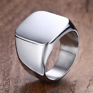 Wholesale silver mens bike for sale - Group buy Wedding Rings Fashion Stainless Steel Silver Color Square High Polished Mens Womens Biker Ring Simple Jewelry US Size Christmas Gift