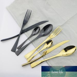 Black Gold Obiad Zestaw 304 Zestaw sztućców ze stali nierdzewnej Sarp Steak Noże Fork Spoons Dinner Kitchen Tableware Silverware1 Cena fabryczna Ekspert Quality