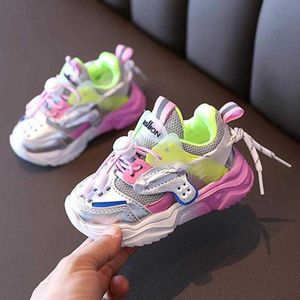 Barnens avslappnade skor babyflickor löparskor pojkar mode färgglada sneakers baby mjuka botten andliga utomhus barn skor g1025