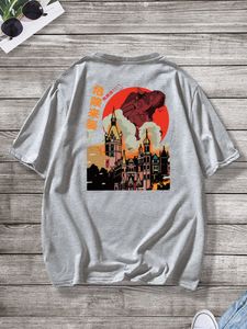 Men Building And Japanese Letter Graphic Tee Y6RJ#