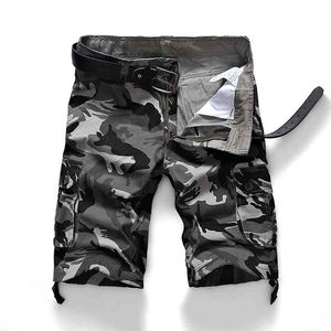 Camouflage Camo Cargo Shorts Hommes D'été Casual Coton Multi-Poche Lâche Armée Militaire Tactique Plus La Taille 44 210712