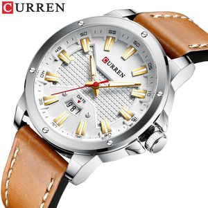 Curren Mens Zegarki Top Brand Luxury Biznes Mężczyźni Zegarek Wojskowy Zegarek Sportowy Mężczyźni Skórzany Pasek Relogio Masculino 210527