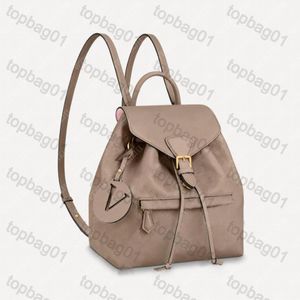 MONTSOURIS backpack woman classic brown flower fashion leather travel bag designer buckle tie rope backpacks Turtledove Sperone M45501 M45205