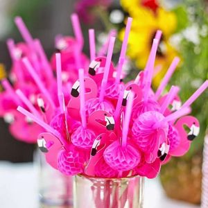 2000Pcs Flamingo Pineapple Drinking Straws Hawaii Beach Tropical Birthday Party Decoration Summer Pool Party Wedding Supplies