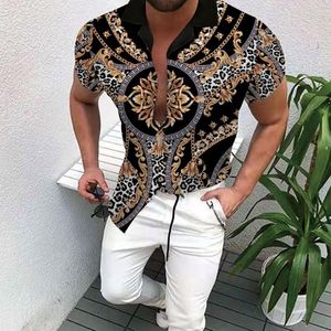 Summer Men's Clothing Printed Shirt Trend Cardigan High-end Fashion Short Sleeve Casual Shirts