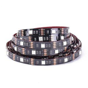 2021 RGB LED Strip DC 5V USB LED Siyah Işık Şeritleri Esnek IP20 IP65 Su geçirmez bant 1m 2m 3m 4m 5m TV arka planı için şeritler