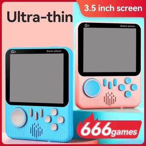 666 Console de jogos portátil Mini Retro Nostalgic Host Ultra-fino Jogo de Jogos Portáteis 3,5 polegadas HD Color LCD Screen Suporte Conecte TV Vídeo Dual Games para Crianças Presente