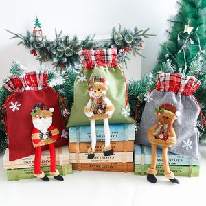 Weihnachtsdekorationen Geschenke Santa Geschenktüte Candy Home Kordelzug Beutel Weihnachtsdekoration hängende Anhänger WY1417