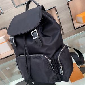 Fashion classic design Black color Nylon Backpack large capacity Multi Pocket men s women s travel bag strong backpack schoolbag