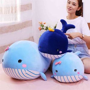 65cm-120cm Style toy Very Soft Whale Plush Toys High-quality fish pillow Cushion Kids for Children Birthday Gifts 210728