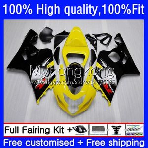 Feedings de molde de injeção para Suzuki GSX-R750 K4 750CC GSXR600 GSXR-750 04-05 20No.10 GSX-R600 GSXR 600 750 CC 04 05 600cc GSXR-600 GSXR750 Amarelo Black 2004 2005 OEM Bodys