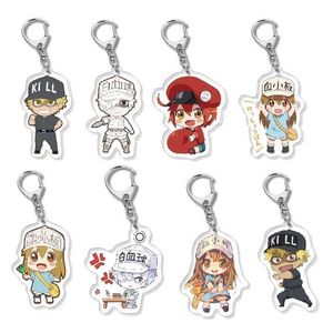 Cells At Work Keychain Women Cartoon Key Holder for Man Fashion Cute Creative Anime High Quality Keyring for Bags Metal Brelok G1019