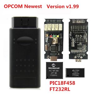 V1.95 OPCOM V1.59 1.65 OP COM V1.70 V1.78 Verktyg för Opel OBD2 OP-COM Hög hastighet USB-kabelgränssnitt Skanner Diagnostik med PIC18F458-chip