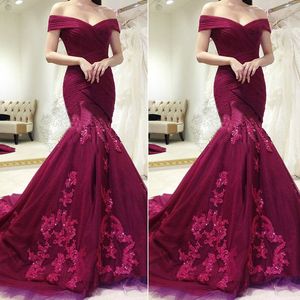 Aso Ebi Mermaid Evening Dresses Sheer Neck Beads Lace Appliques Long Sleeves Prom Dress Plus Size Muslim Formal Vestidos