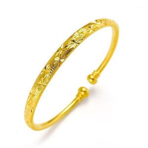Pulseira de ouro 24k Bracelete colorida de ouro 2021 Fino espesso de jóias femininas de jóias femininas finas gipsophila ajustável