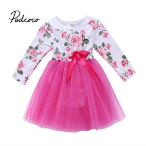 女の子のドレス2019素敵な女の子のピンクのトップスとピンクのドレスとピンクのドレス子供秋の子供たちの服のドレスドロップショップQ0716