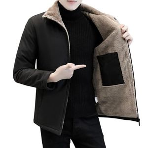 Jaquetas dos homens homens jaqueta de inverno casual clássico quente espesso lã parkas casaco outono bolsos à prova de vento para chamarrras para hombre